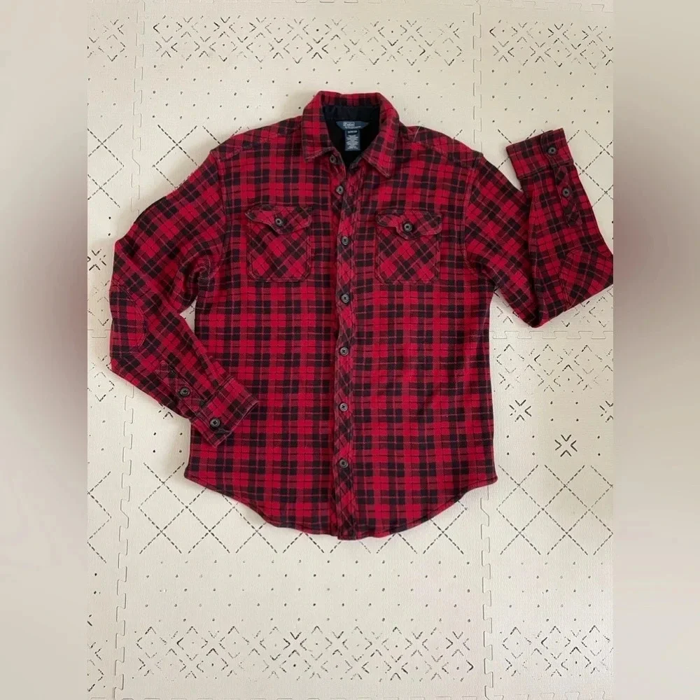 Ralph Lauren Polo‎ kids double layered thermal plaid shirt XL 18-20